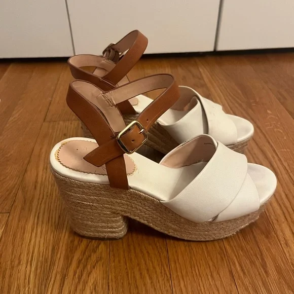 J.Crew Two Tone Platform Espadrille Heel Sandals - Picture 2 of 7